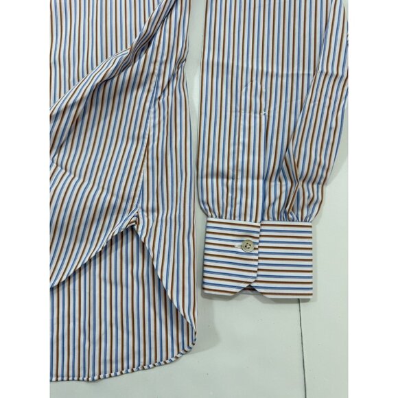Kiton Napoli Mens Dress Shirt Long Sleeve Designer Size 15.5/39 Striped Italy - Picture 3 of 14